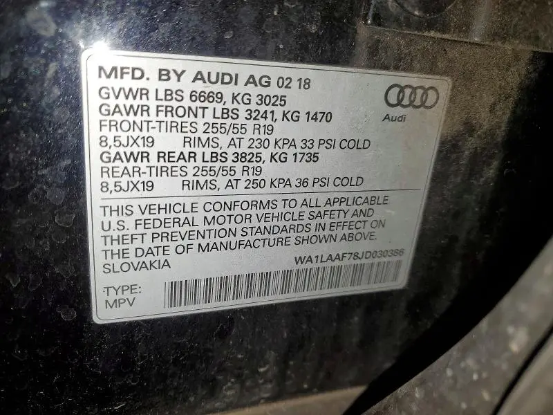 2018 AUDI Q7 PREMIUM PLUS  