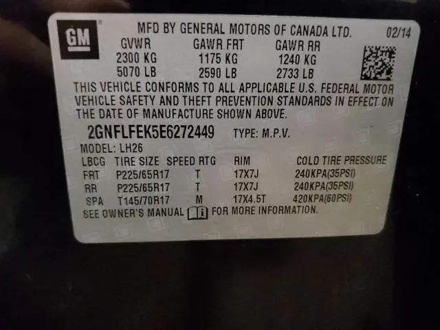 2014 CHEVROLET EQUINOX LT  