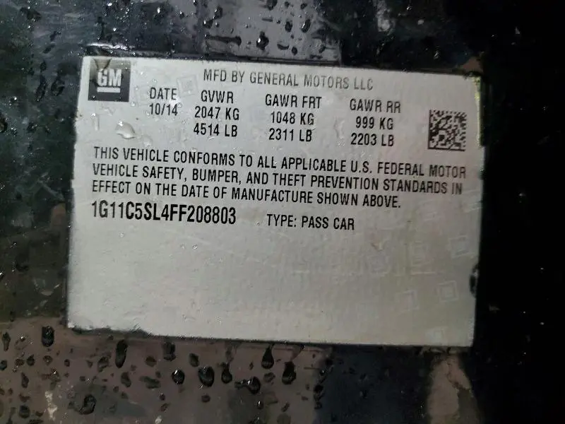 2015 CHEVROLET MALIBU 1LT  