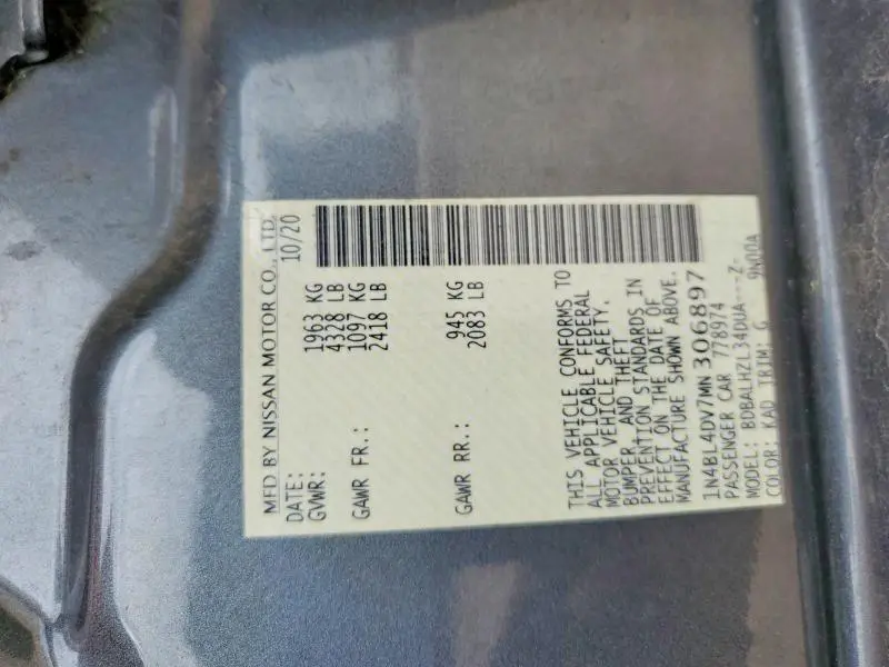 2021 NISSAN ALTIMA 2.5 SV  