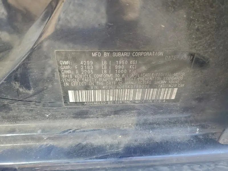 2019 SUBARU IMPREZA PREMIUM  