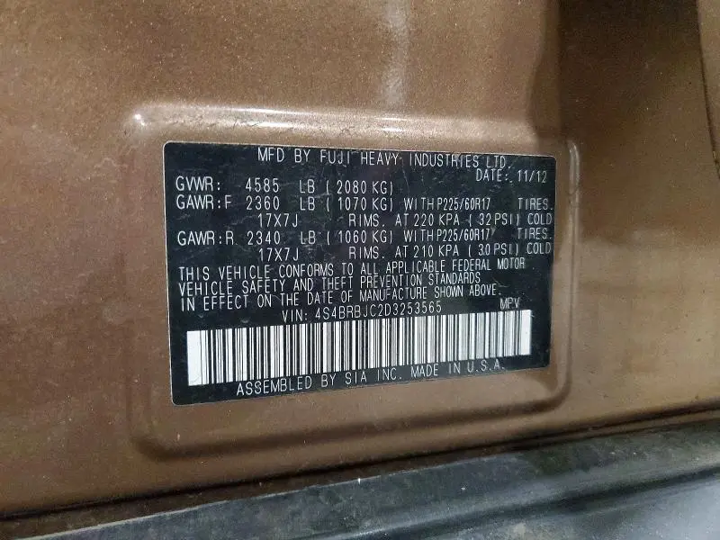 2013 SUBARU OUTBACK 2.5I LIMITED  