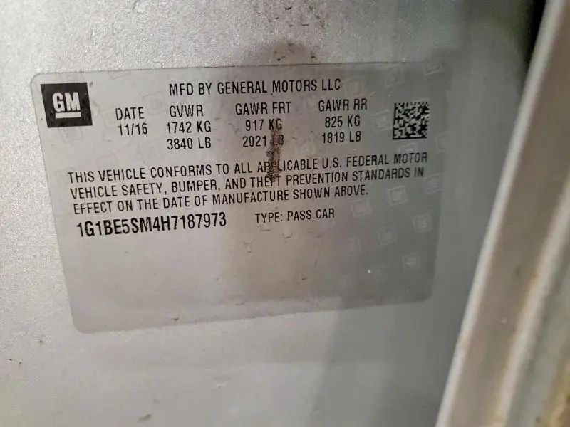 2017 CHEVROLET CRUZE LT  