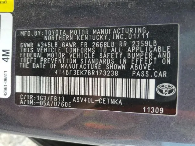 2011 TOYOTA CAMRY BASE
