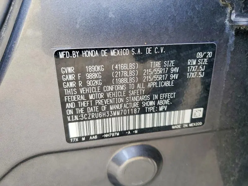 2021 HONDA HR-V LX  