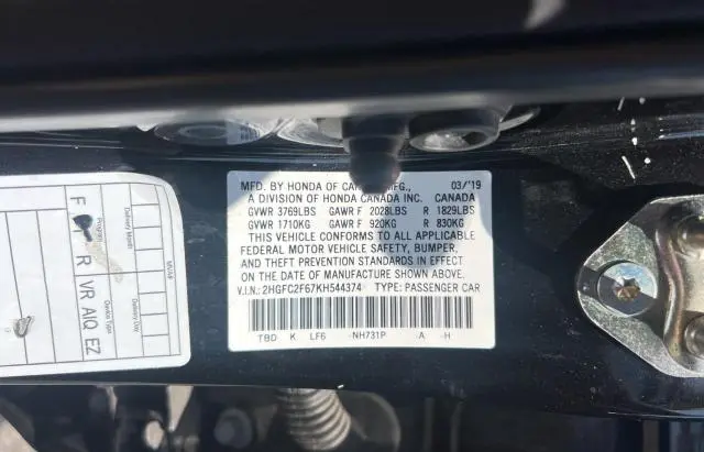 2019 HONDA CIVIC LX  