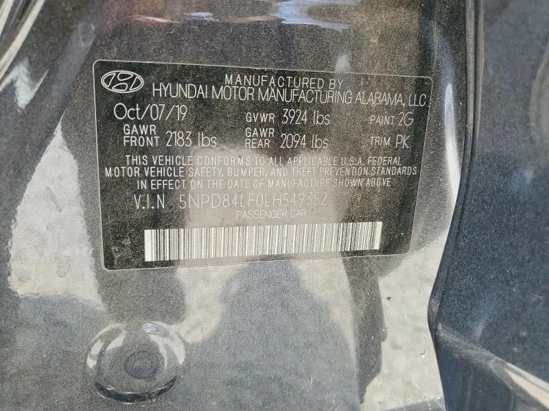 2020 HYUNDAI ELANTRA   