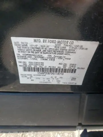 2013 FORD TAURUS SEL  