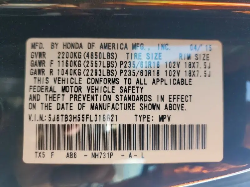 2015 ACURA RDX TECHNOLOGY  