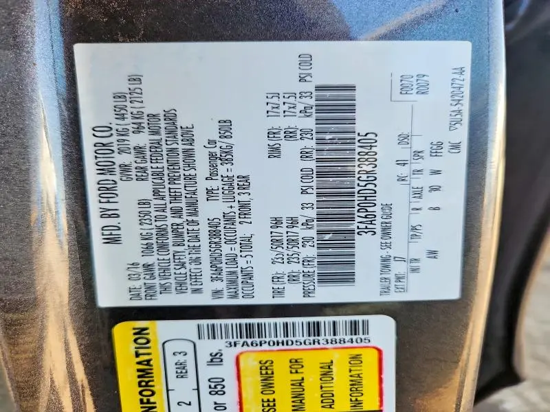 2016 FORD FUSION SE  