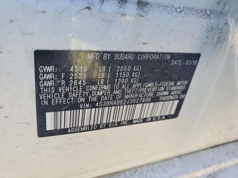 2018 SUBARU LEGACY 2.5I  