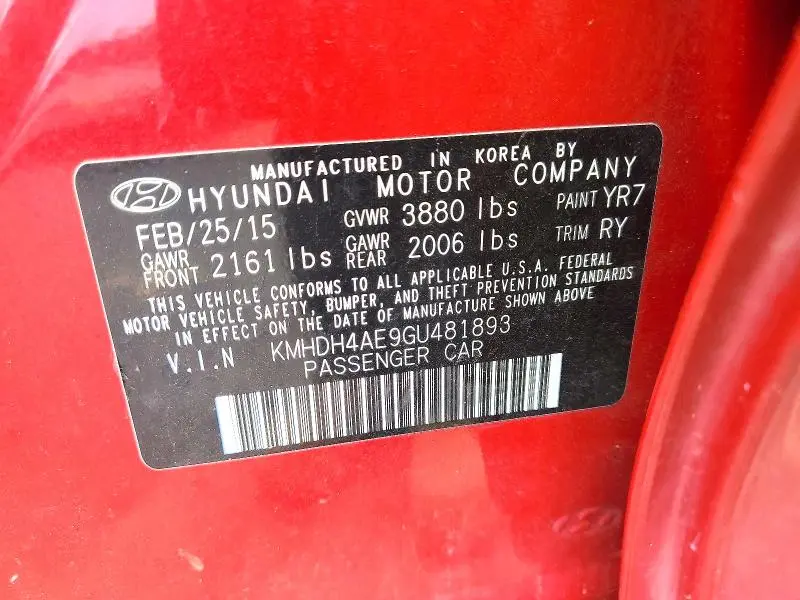 2016 HYUNDAI ELANTRA VALUE EDITION  