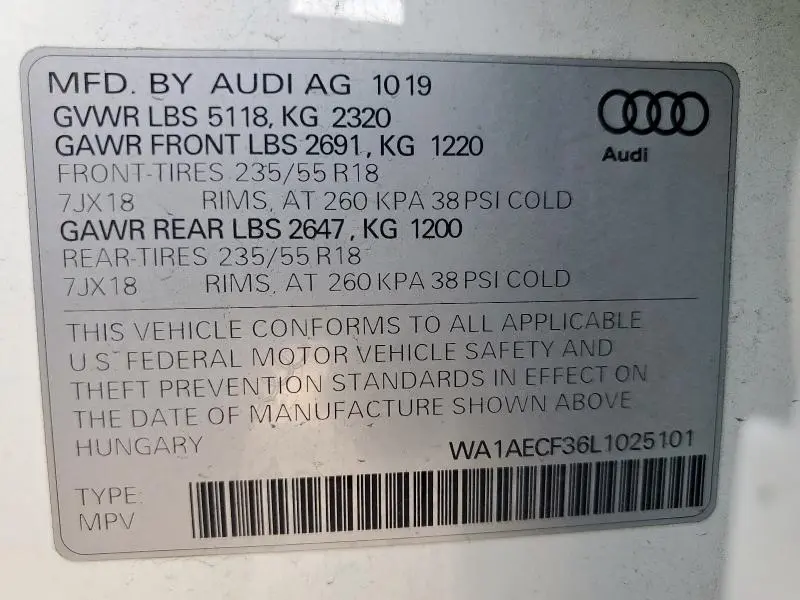 2020 AUDI Q3 PREMIUM  