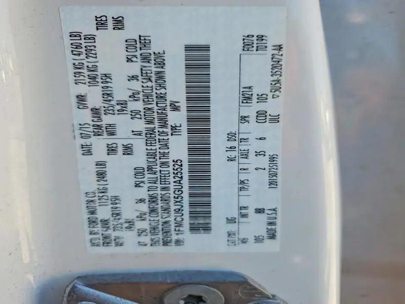 2016 FORD ESCAPE TITANIUM  