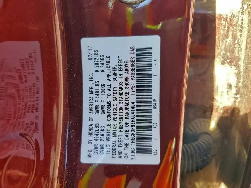 2017 HONDA ACCORD TOURING  