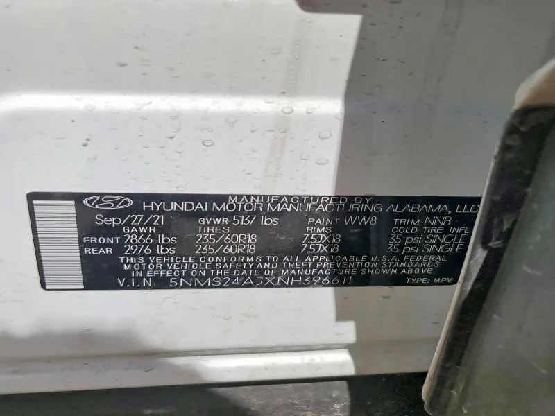 2022 HYUNDAI SANTA FE SEL  