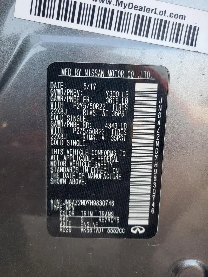 2017 INFINITI QX80 BASE  