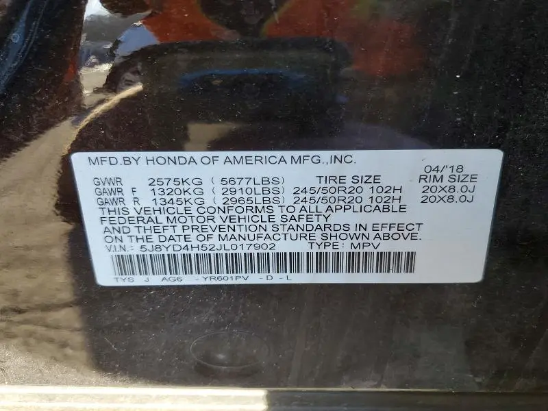 2018 ACURA MDX TECHNOLOGY  