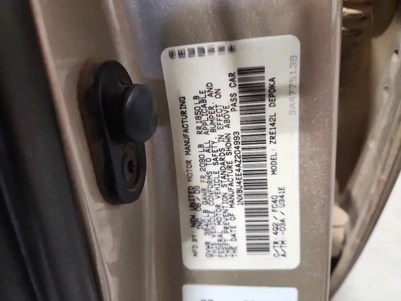 2010 TOYOTA COROLLA LE  