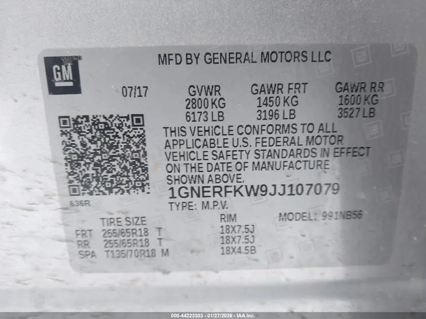 2018 CHEVROLET TRAVERSE LS