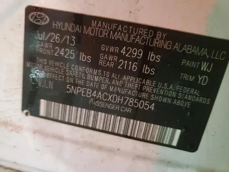 2013 HYUNDAI SONATA GLS  