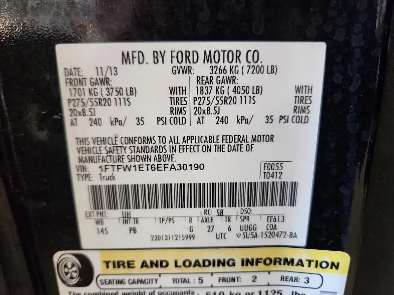 2014 FORD F150 SUPERCREW  