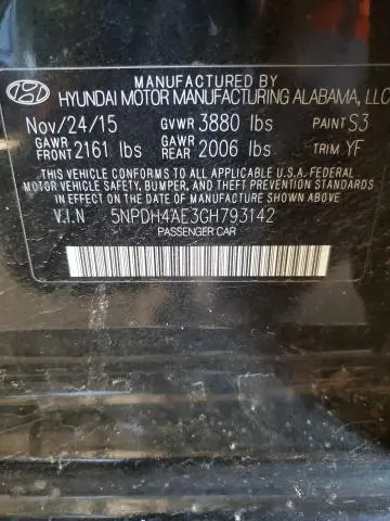 2016 HYUNDAI ELANTRA SE