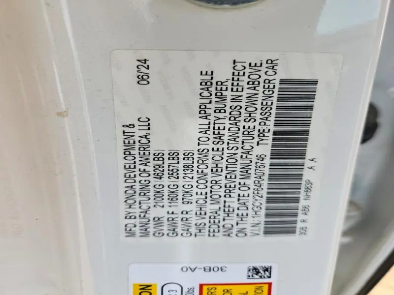 2024 HONDA ACCORD HYBRID EXL  