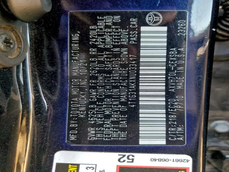 2022 TOYOTA CAMRY NIGHT SHADE  