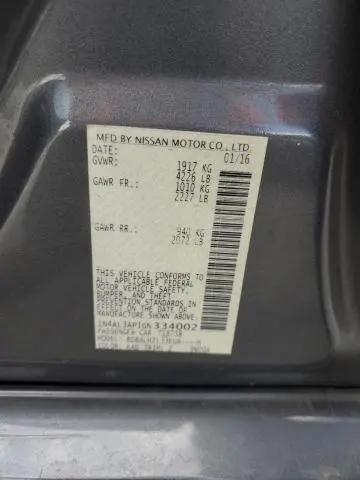 2016 NISSAN ALTIMA 2.5  