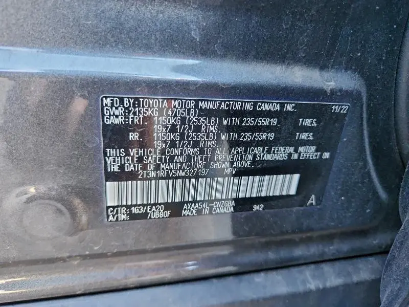 2022 TOYOTA RAV4 LIMITED  