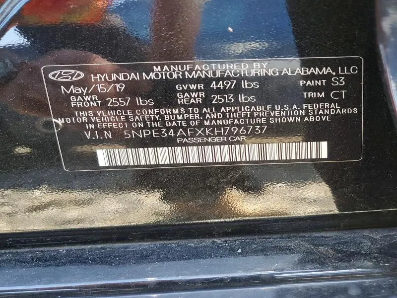 2019 HYUNDAI SONATA SEL  