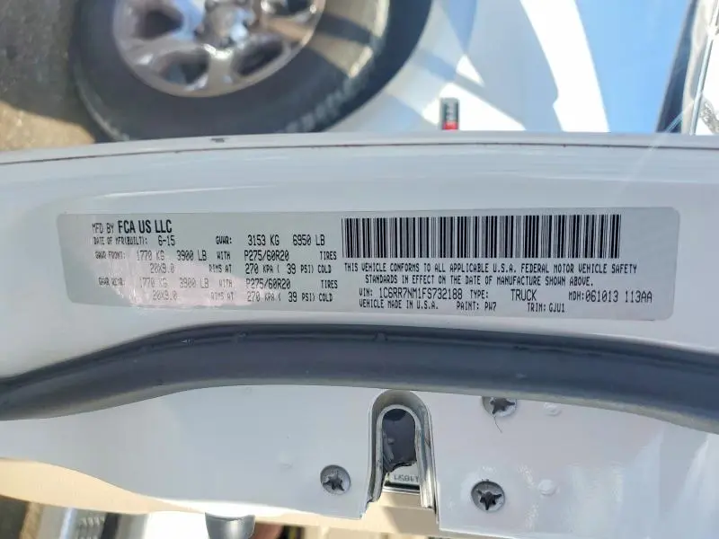 2015 RAM 1500 LARAMIE  