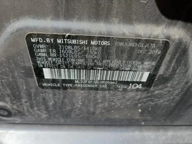 2020 MITSUBISHI MIRAGE G4 SE  