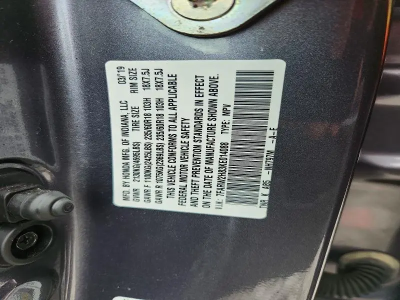 2019 HONDA CR-V EXL  