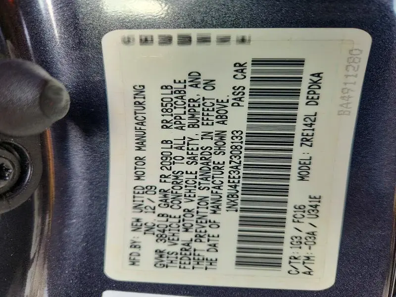 2010 TOYOTA COROLLA BASE  