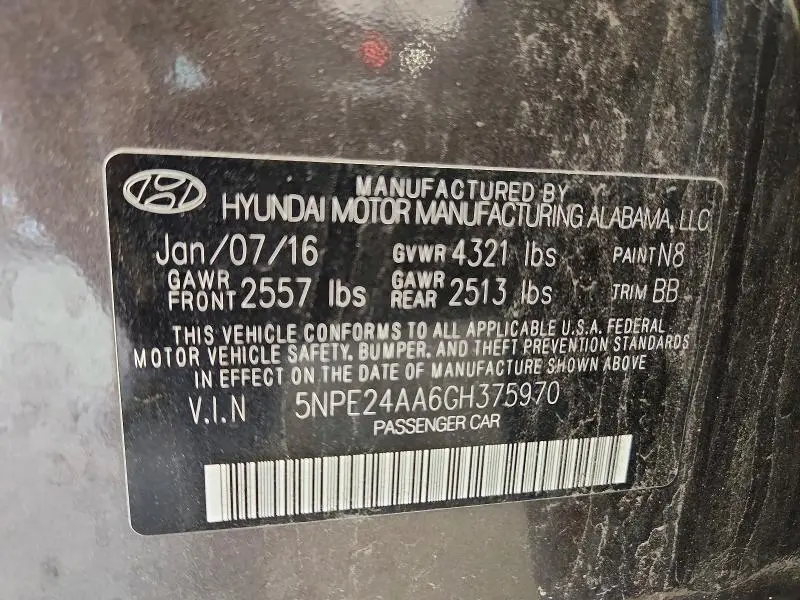 2016 HYUNDAI SONATA ECO  