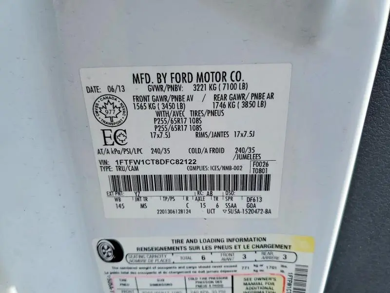 2013 FORD F150 SUPERCREW  