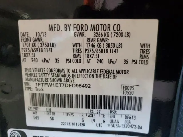 2013 FORD F150 SUPERCREW  