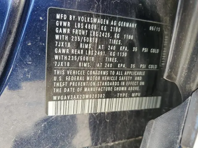 2013 VOLKSWAGEN TIGUAN S