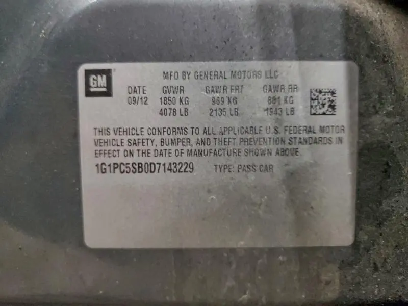 2013 CHEVROLET CRUZE LT  