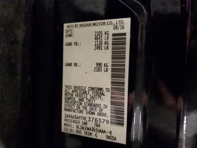2017 NISSAN MAXIMA 3.5S  