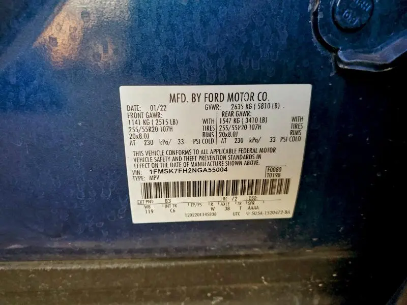 2022 FORD EXPLORER LIMITED  