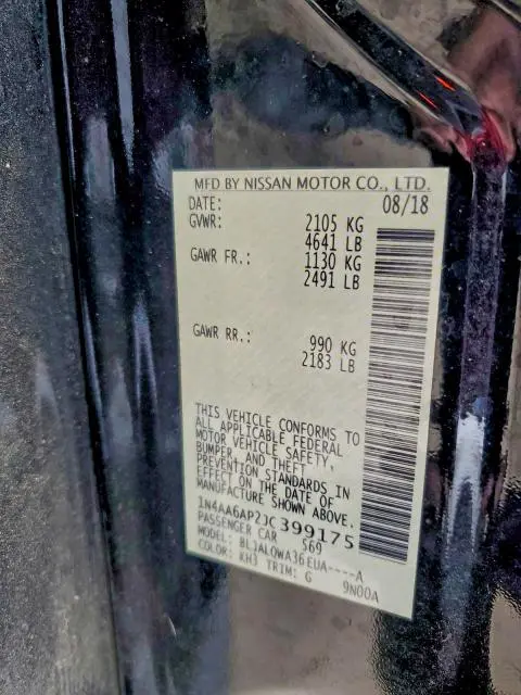 2018 NISSAN MAXIMA 3.5S  