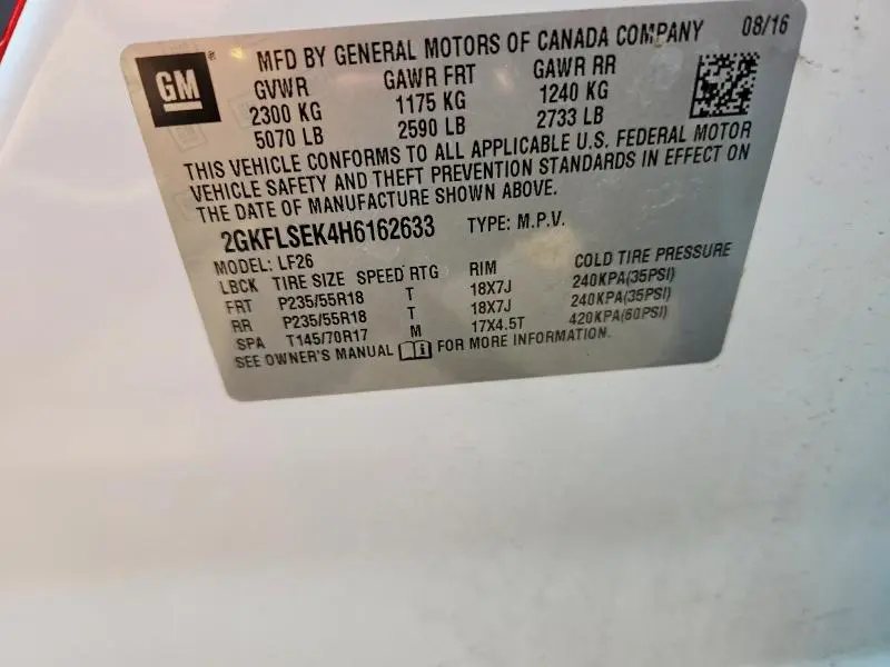 2017 GMC TERRAIN SLE  