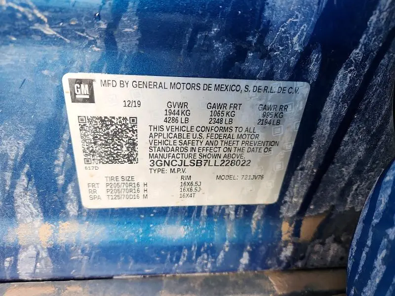 2020 CHEVROLET TRAX 1LT  