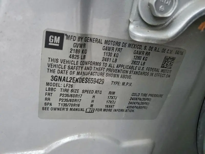 2014 CHEVROLET CAPTIVA LS  