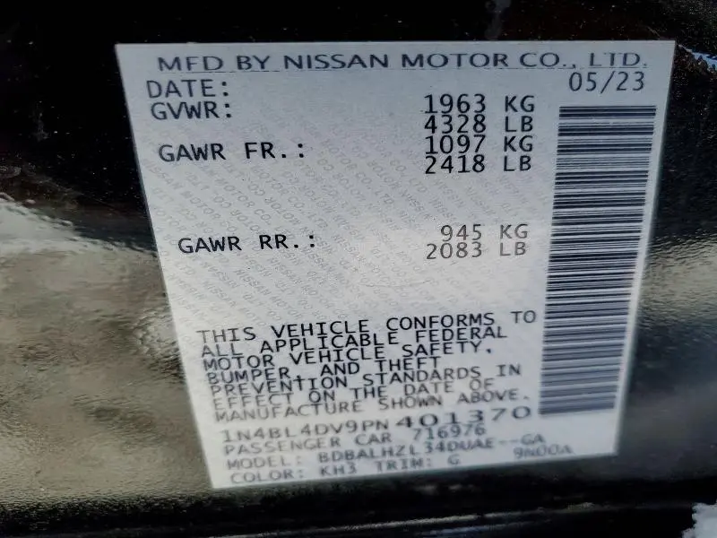 2023 NISSAN ALTIMA 2.5 SV  