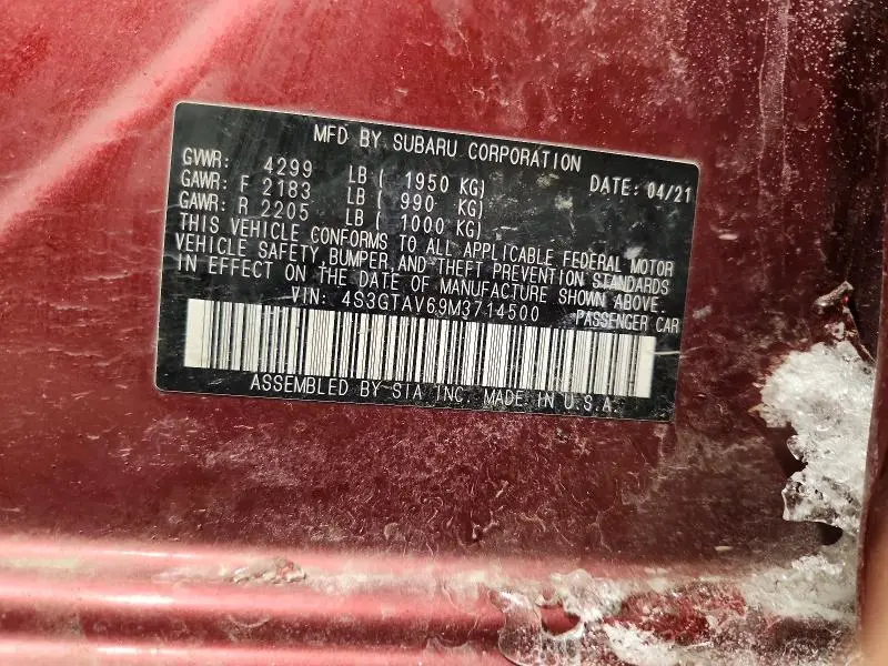 2021 SUBA IMPREZA PREMIUM  