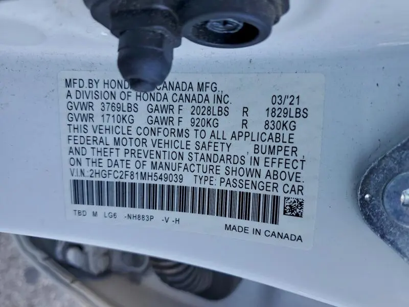 2021 HONDA CIVIC SPORT  